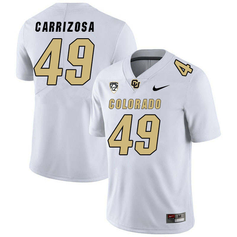 Men #49 Trent Carrizosa Colorado Buffaloes College Football Jerseys Stitched Sale-White - Click Image to Close